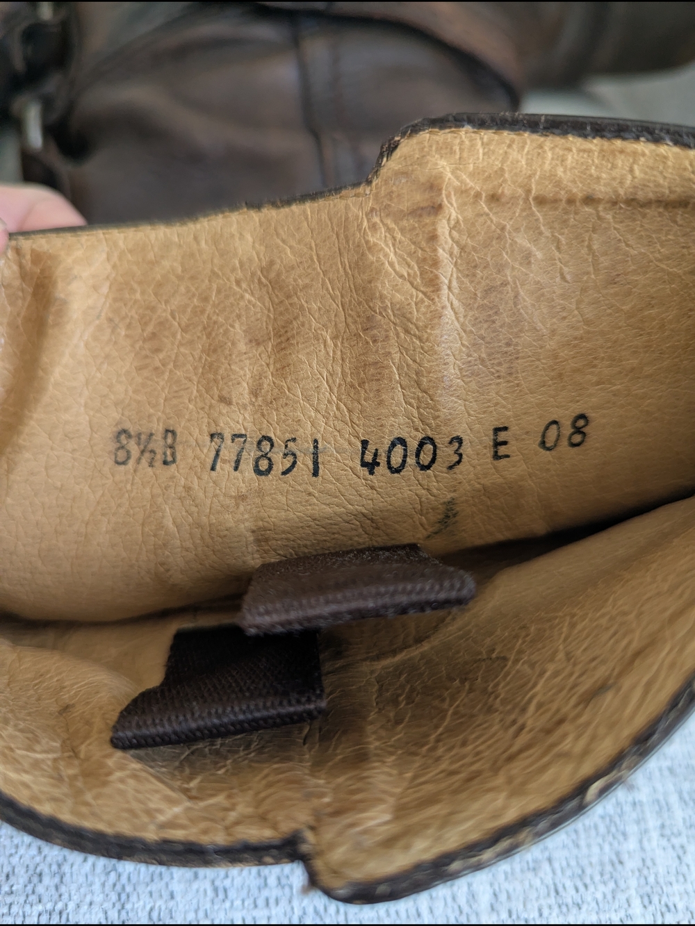 Frye Distressed Brown Leather Mid-Calf Buckle Heeled Boots - Picture 7 of 9